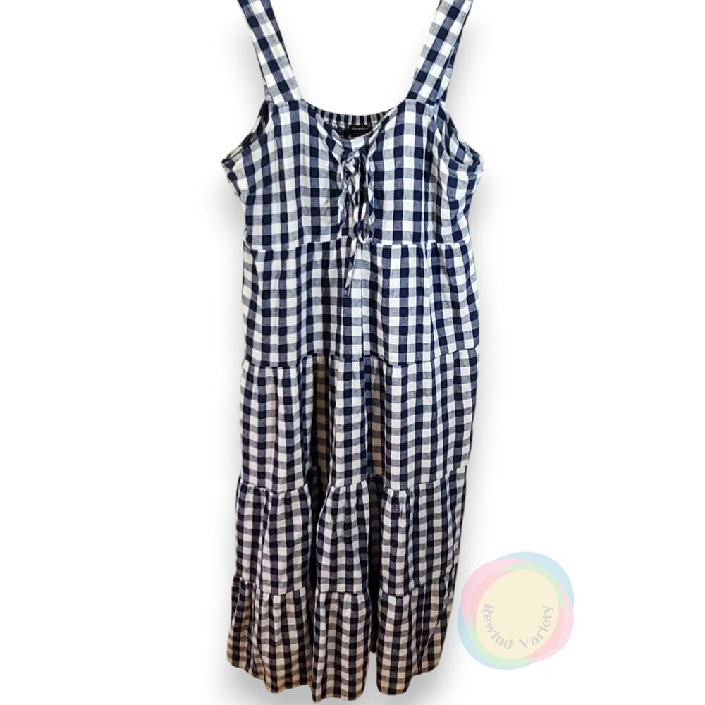 Who What Wear Size Large Gingham Tiered Dress